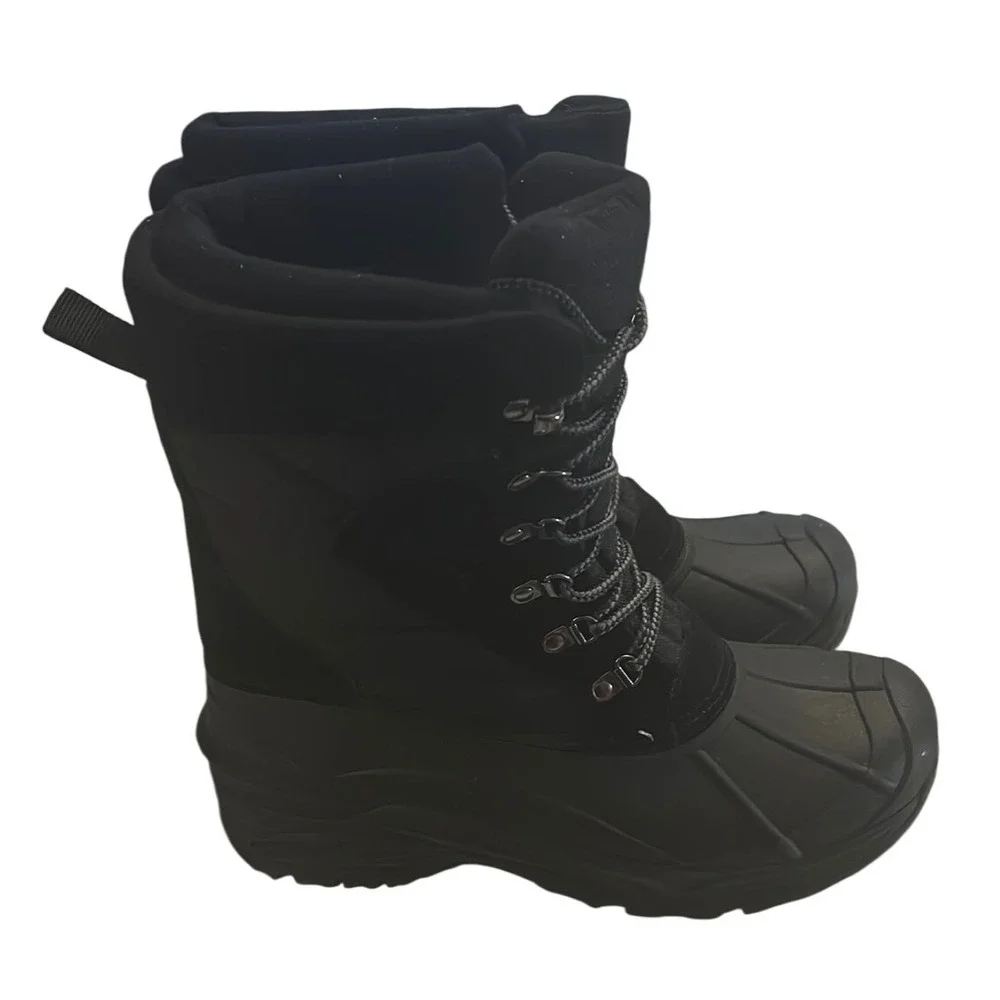 Totes Mens 11 MED Black Winter Snow Boots Cold Weather Outdoor Water Resistant - Picture 5 of 9